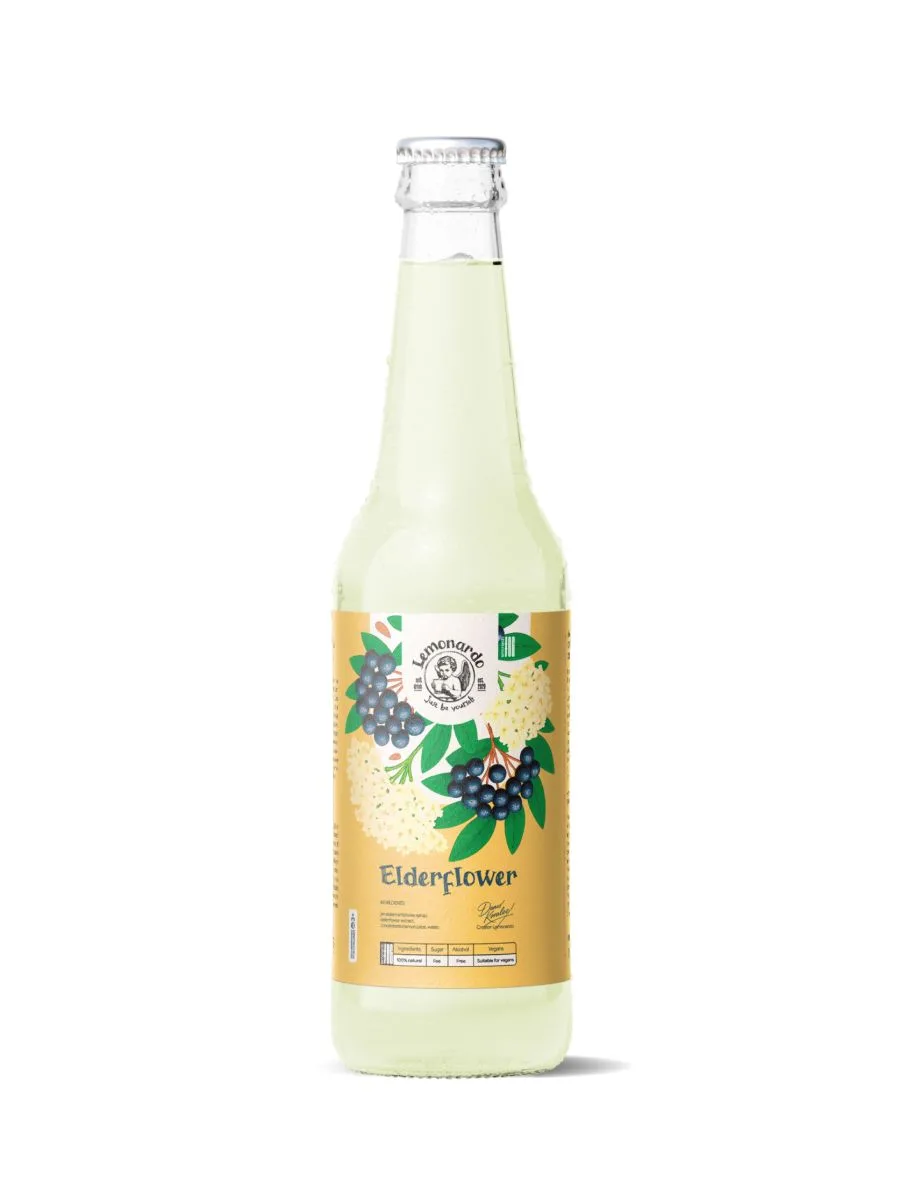 Лимонад Lemonardo без сахара, стеклянная бутылка 330 мл, Elderflower